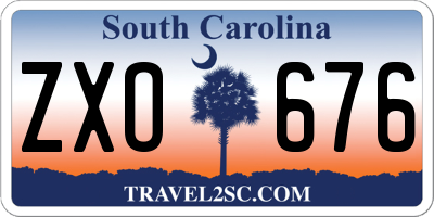 SC license plate ZXO676