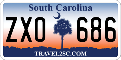 SC license plate ZXO686