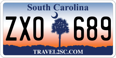 SC license plate ZXO689