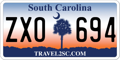 SC license plate ZXO694
