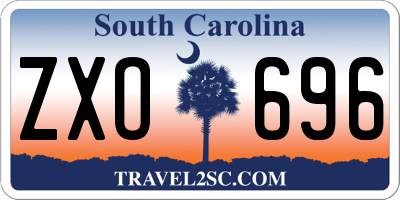 SC license plate ZXO696