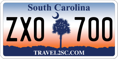 SC license plate ZXO700