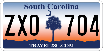 SC license plate ZXO704
