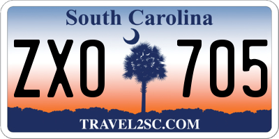 SC license plate ZXO705