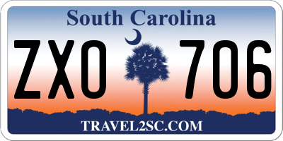 SC license plate ZXO706