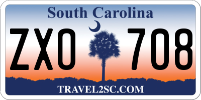 SC license plate ZXO708