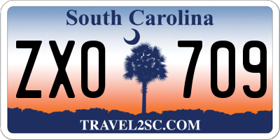 SC license plate ZXO709