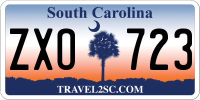 SC license plate ZXO723