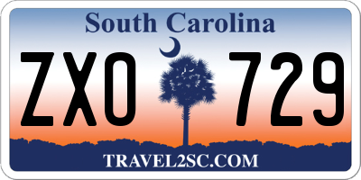 SC license plate ZXO729