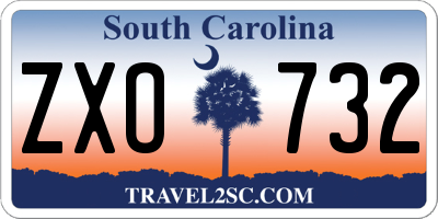 SC license plate ZXO732