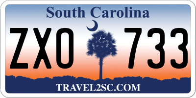 SC license plate ZXO733