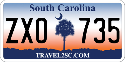 SC license plate ZXO735
