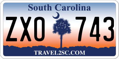 SC license plate ZXO743