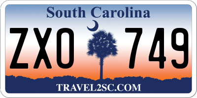 SC license plate ZXO749