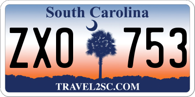 SC license plate ZXO753