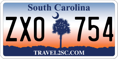 SC license plate ZXO754