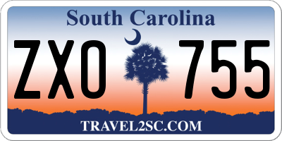 SC license plate ZXO755