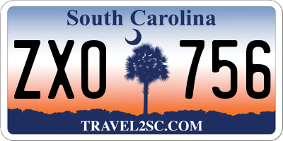 SC license plate ZXO756