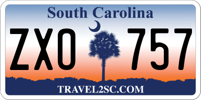 SC license plate ZXO757