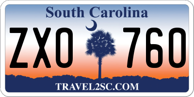 SC license plate ZXO760