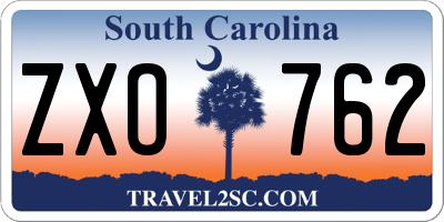 SC license plate ZXO762