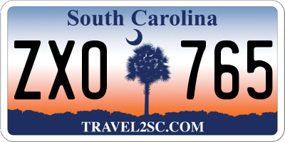 SC license plate ZXO765