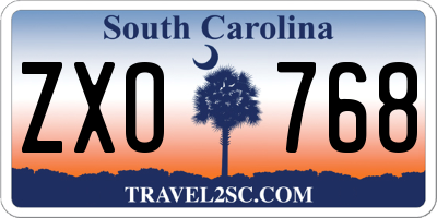 SC license plate ZXO768