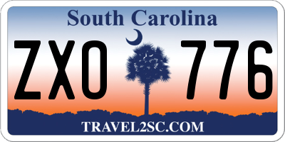 SC license plate ZXO776