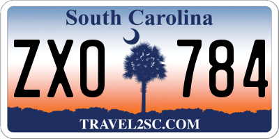 SC license plate ZXO784