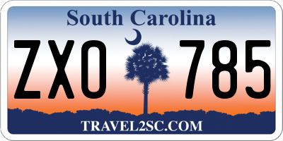SC license plate ZXO785