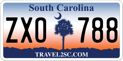 SC license plate ZXO788