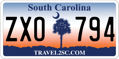 SC license plate ZXO794