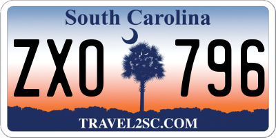 SC license plate ZXO796