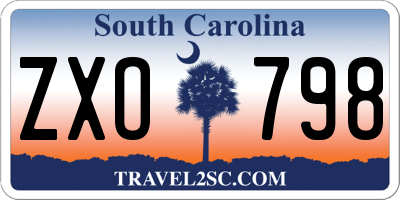 SC license plate ZXO798