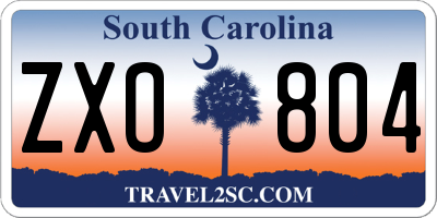 SC license plate ZXO804
