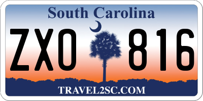 SC license plate ZXO816