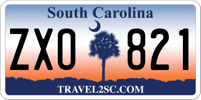 SC license plate ZXO821