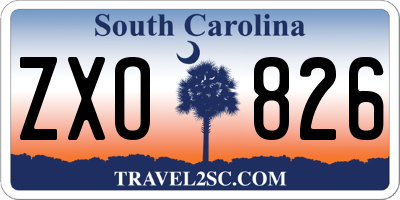 SC license plate ZXO826