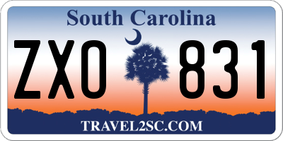 SC license plate ZXO831