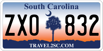 SC license plate ZXO832