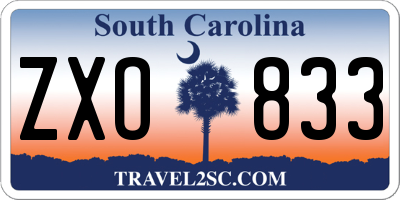 SC license plate ZXO833