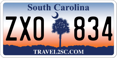 SC license plate ZXO834
