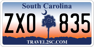 SC license plate ZXO835