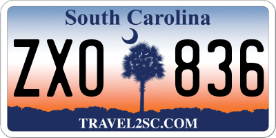 SC license plate ZXO836