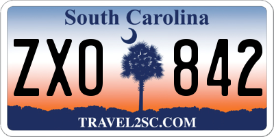 SC license plate ZXO842