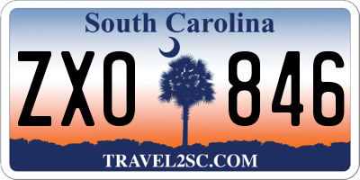 SC license plate ZXO846