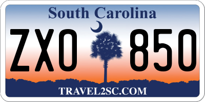 SC license plate ZXO850