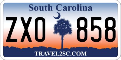 SC license plate ZXO858