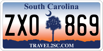 SC license plate ZXO869