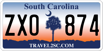 SC license plate ZXO874
